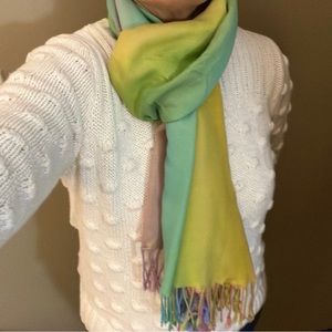 Multicolored shawl/wrap with fringe